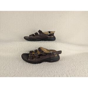 Clarks Unstructured Mocha Brown Casual Slide Shoes Sandals Women's 7.5 W